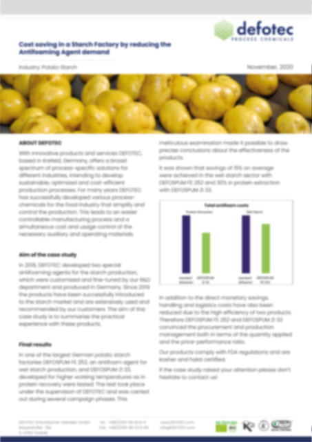 Case Study “cost saving in starch industry”